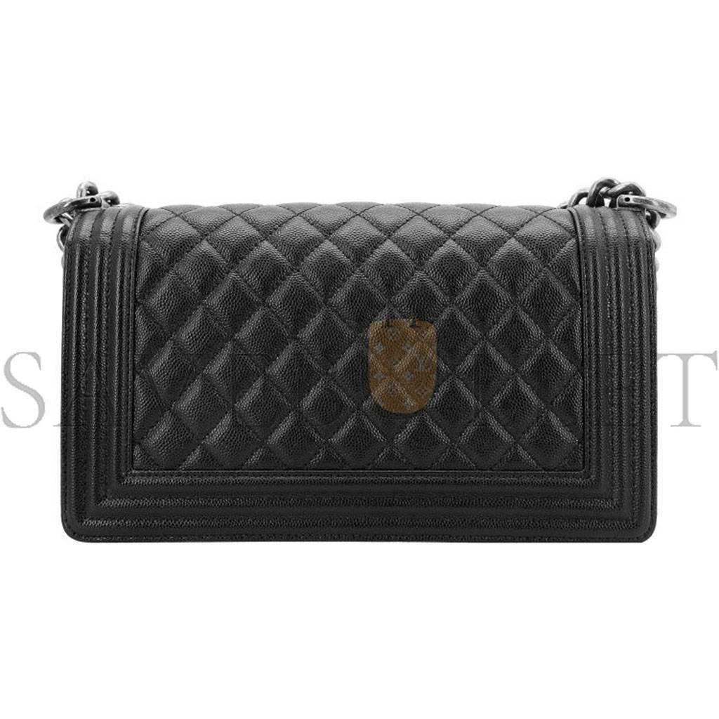 CHANEL MASTER CAVIAR QUILTED MEDIUM BOY FLAP BLACK A67086 (25*15*9cm)